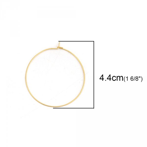 Support Boucle d'oreille Cr&eacute;ole en Acier Inoxydable Dor&eacute; N&deg;03-30 mm x 5 paires