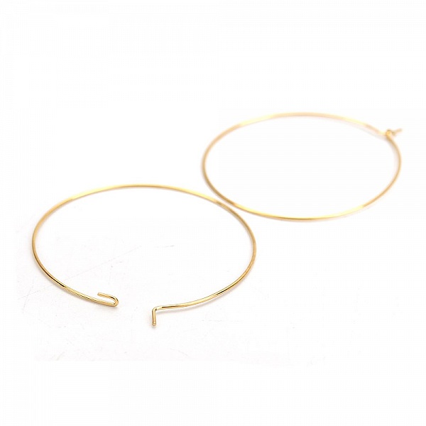 Support Boucle d'oreille Cr&eacute;ole en Acier Inoxydable Dor&eacute; N&deg;03-40 mm x 5 paires