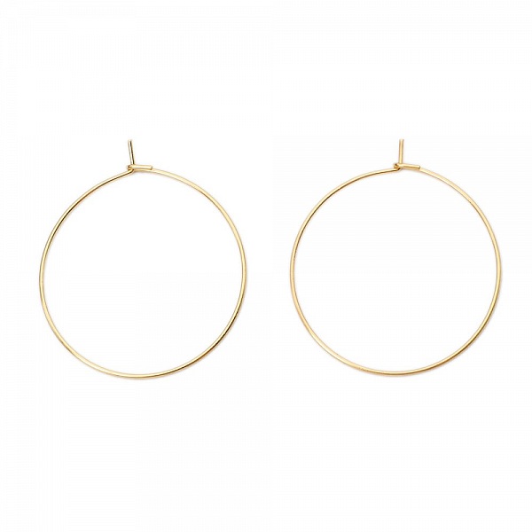 Support Boucle d'oreille Cr&eacute;ole en Acier Inoxydable Dor&eacute; N&deg;03-40 mm x 5 paires