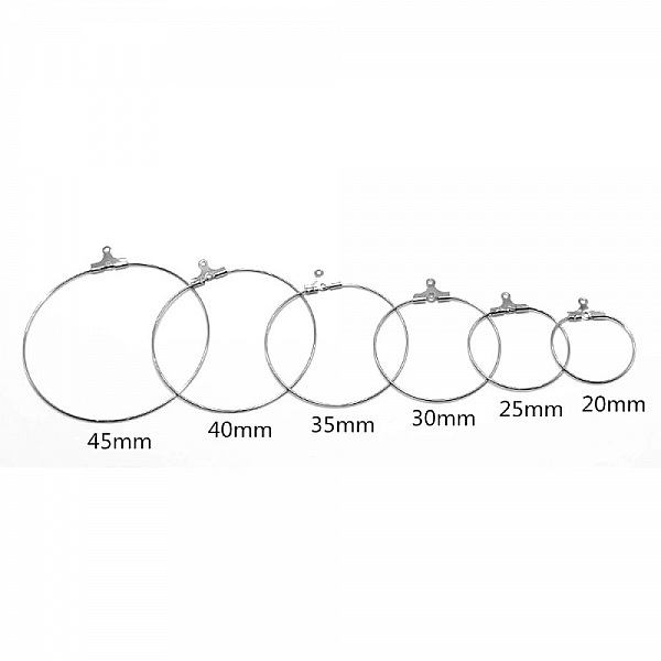 Support Boucle d'oreille Cr&eacute;ole en Acier Inoxydable N&deg;02-35 mm x 5 paires