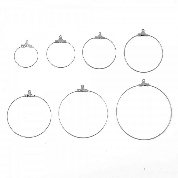 Support Boucle d'oreille Cr&eacute;ole en Acier Inoxydable N&deg;02-40 mm x 5 paires