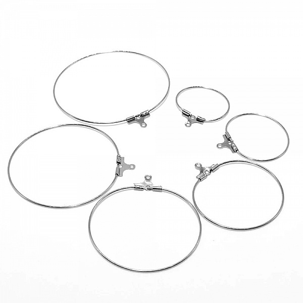 Support Boucle d'oreille Cr&eacute;ole en Acier Inoxydable N&deg;02-45 mm x 5 paires