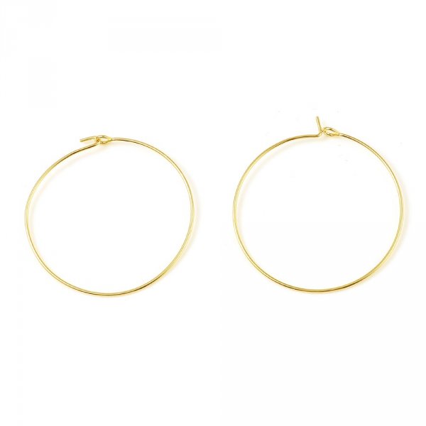 Support Boucle d'oreille Cr&eacute;ole Plaqu&eacute; Or 18K Dor&eacute; N&deg;01-20 mm x 5 paires