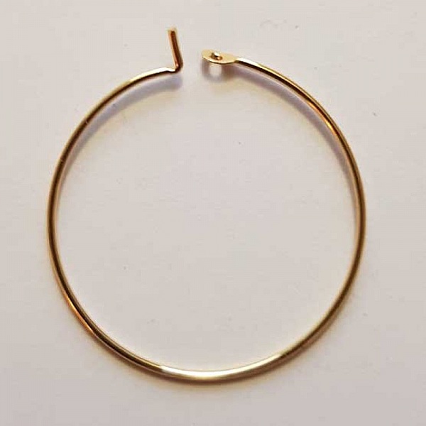 Support Boucle d'oreille Cr&eacute;ole Plaqu&eacute; Or 18K Dor&eacute; N&deg;01-25 mm x 1 paire