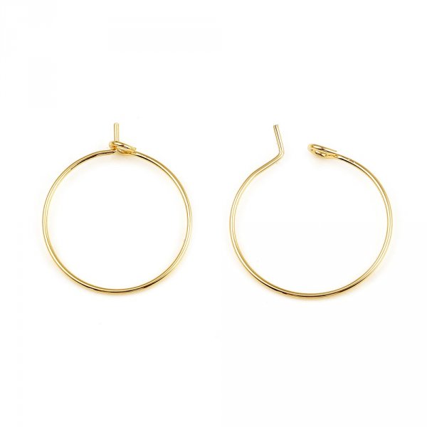 Support Boucle d'oreille Cr&eacute;ole Plaqu&eacute; Or 18K Dor&eacute; N&deg;01-35 mm x 5 paires