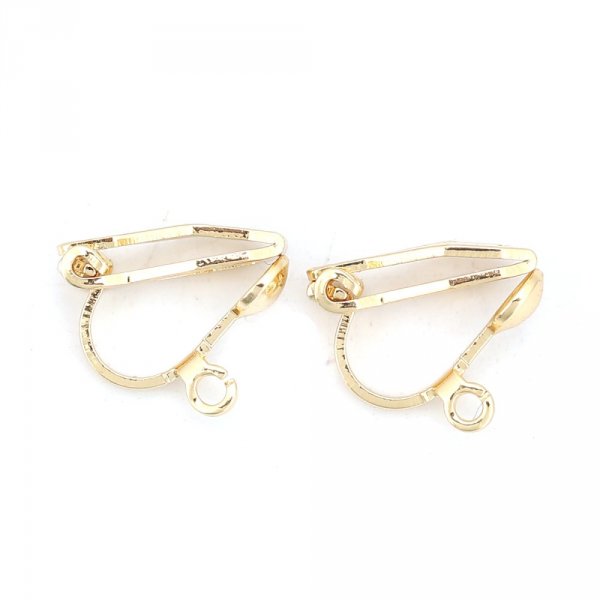 Support Boucle d'oreille Clip en cuivre plaqu&eacute; Or 18K N&deg;01