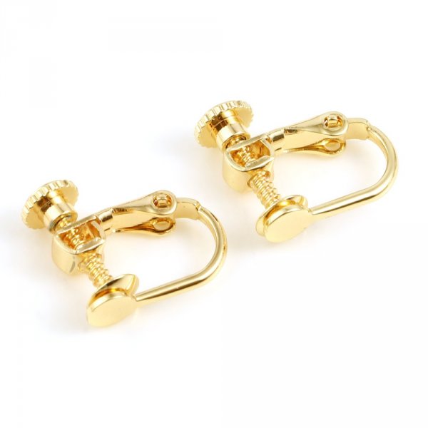 Support Boucle d'oreille Clip r&eacute;glable Or 18k N&deg;06 x 1 paire dor&eacute;