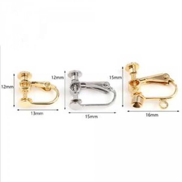 Support Boucle d'oreille Clip r&eacute;glable Or 18k N&deg;06 x 1 paire dor&eacute;
