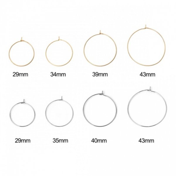 Support Boucle d'oreille Cr&eacute;ole en Acier Inoxydable Dor&eacute; N&deg;03-40 mm 02 x 5 paires