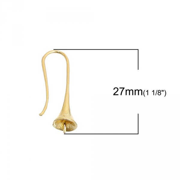 Support Boucle d'oreille pour boule &agrave;&nbsp; garnir x 1 Paire dor&eacute;