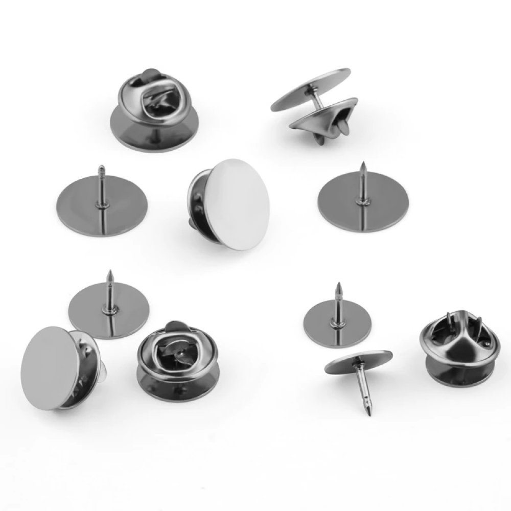 Support Boucle d'oreille puce ronde 12 mm en acier inoxydable N°02