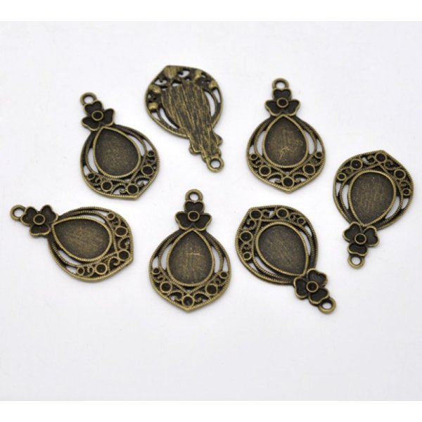 Support Cabochon Goutte N&deg;02 Bronze