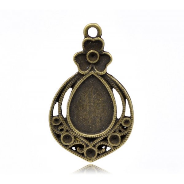 Support Cabochon Goutte N&deg;02 Bronze
