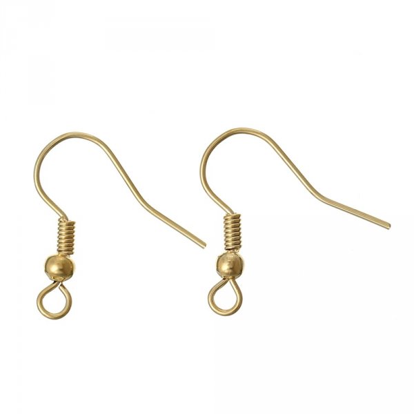 Support boucle d'oreille N&deg;24 Hame&ccedil;on plaqu&eacute; or 18 K x 2 paires