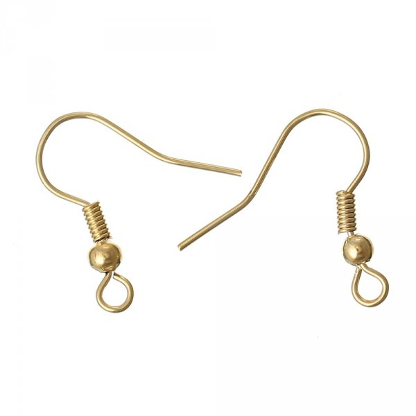 Support boucle d'oreille N&deg;24 Hame&ccedil;on plaqu&eacute; or 18 K x 2 paires