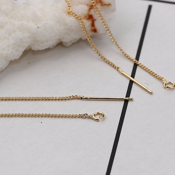 Support boucle d'oreille N&deg;27 Chaine plaqu&eacute; Or