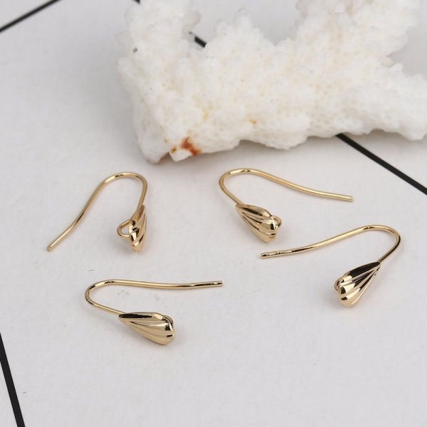 Support boucle d'oreille N&deg;28 Hame&ccedil;on coquillage plaqu&eacute; Or