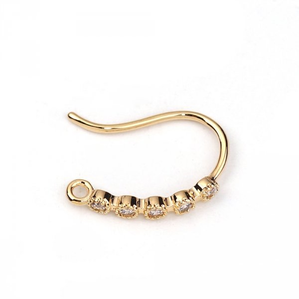 Support boucle d'oreille N&deg;29 Hame&ccedil;on plaqu&eacute; Or et Strass