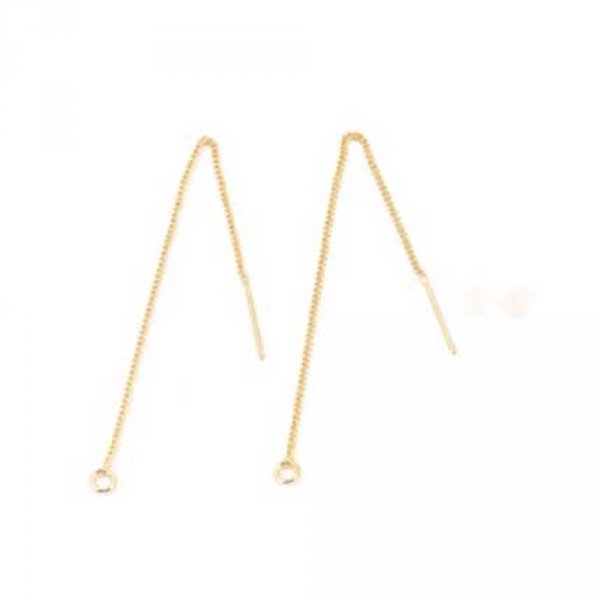 Support boucle d'oreille N&deg;27-02 Chaine plaqu&eacute; Or 18K