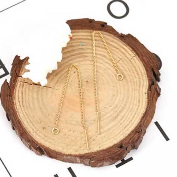 Support boucle d'oreille N&deg;27-02 Chaine plaqu&eacute; Or 18K