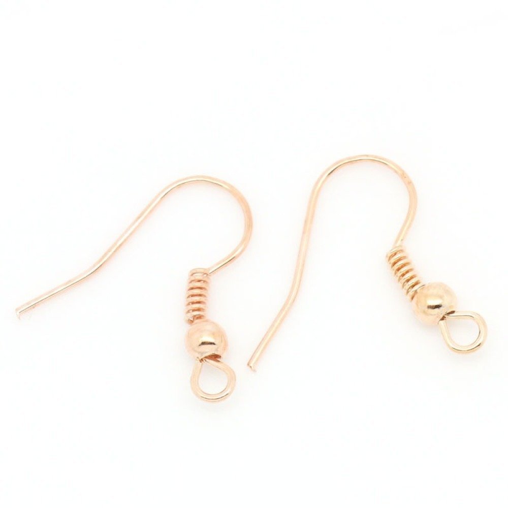 Support boucle d'oreille N°15 Hameçon doré rosé x 5 paires.