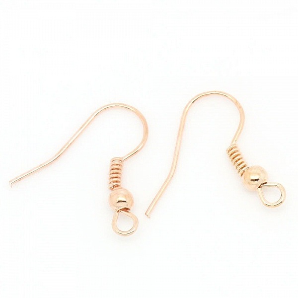 Support boucle d'oreille N&deg;15 Hame&ccedil;on dor&eacute; ros&eacute; x 10 paires.