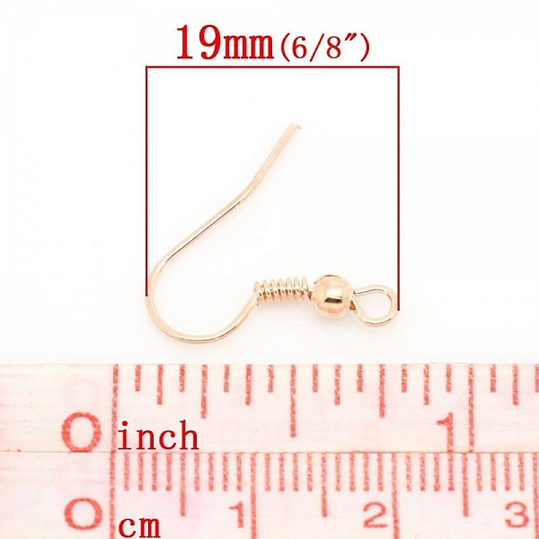 Support boucle d'oreille N&deg;15 Hame&ccedil;on dor&eacute; ros&eacute; x 10 paires.
