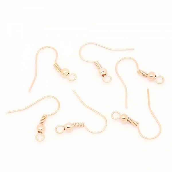 Support boucle d'oreille N&deg;15 Hame&ccedil;on dor&eacute; ros&eacute; x 10 paires.