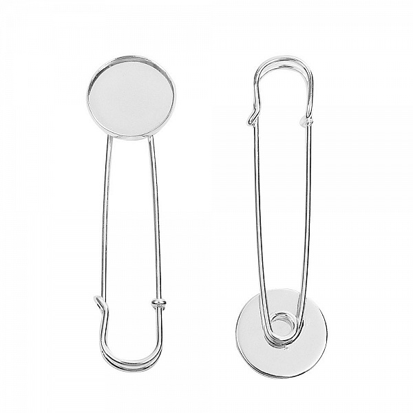 Support broche epingle cabochon rond 20 mm x 5 pi&egrave;ce