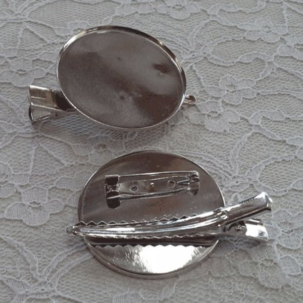 Support broche plateau - Couleur Argent 60 mm.