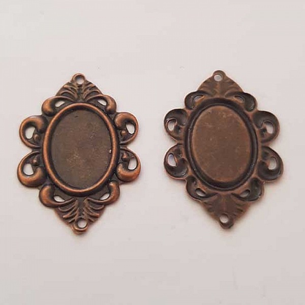 Support cabochon Ovale de 13 X 18 mm Cuivre N&deg;02