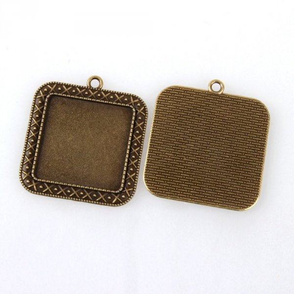 Support cabochon de 30mm bronze, pendentif cabochon 44AB