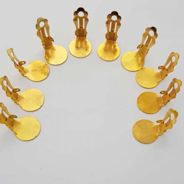 Supports Boucles d'oreilles Clips Plateau N&deg;01 2&eacute;me Choix x 5 Paires Dor&eacute;