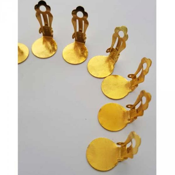 Supports Boucles d'oreilles Clips Plateau N&deg;01 2&eacute;me Choix x 5 Paires Dor&eacute;