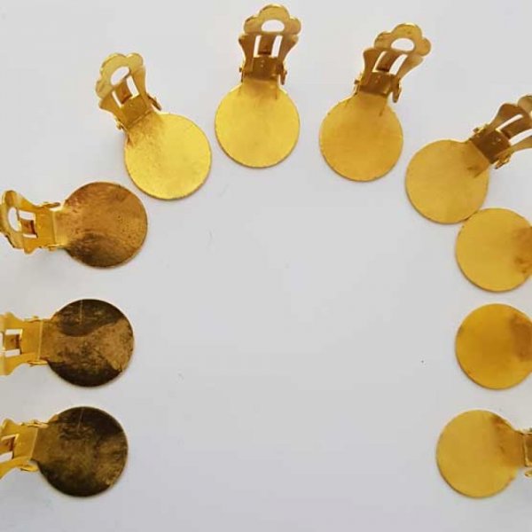 Supports Boucles d'oreilles Clips Plateau N&deg;01 2&eacute;me Choix x 5 Paires Dor&eacute;