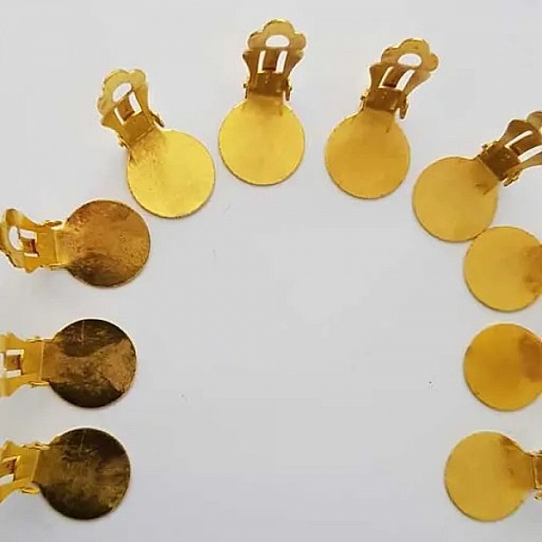 Supports Boucles d'oreilles Clips Plateau N&deg;01 2&eacute;me Choix x 20 Paires Dor&eacute;