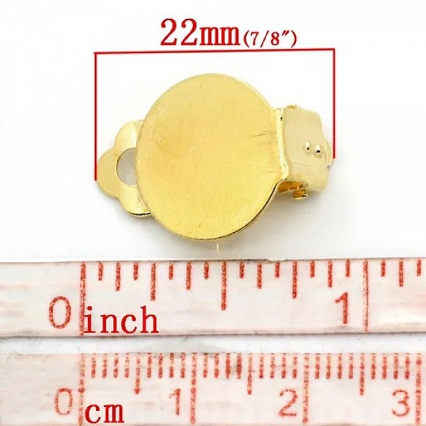 Supports Boucles d'oreilles Clips Plateau N&deg;01 2&eacute;me Choix x 20 Paires Dor&eacute;