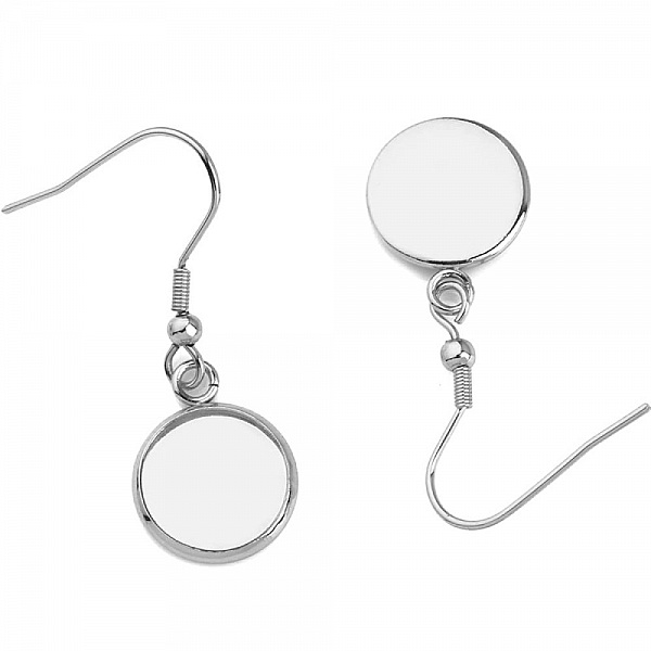 Supports cabochons boucle d'oreille 18 mm N&deg;06 Argent