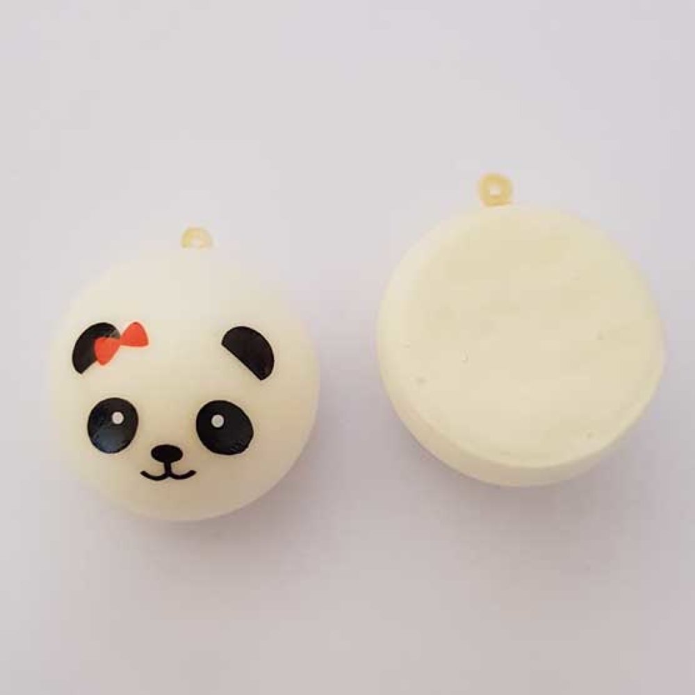 Tête De Panda Fille N°02 Nœud Orange Style Mousse