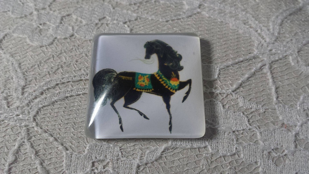 cabochon carr&eacute; en verre 30mm 016 