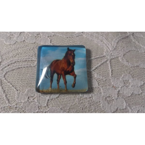 cabochon carr&eacute; en verre 30mm 015 