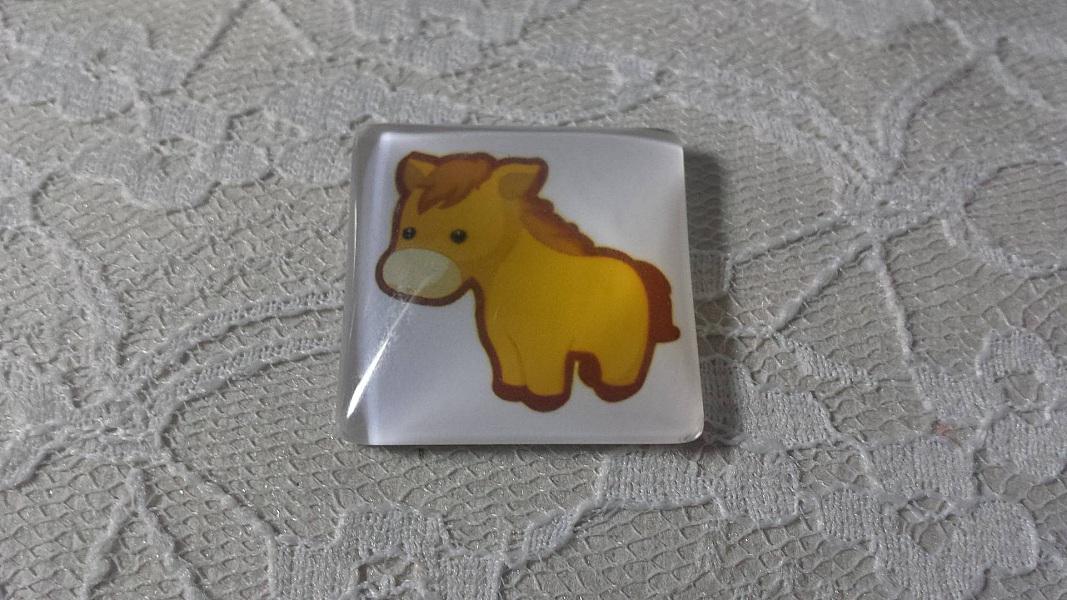 cabochon carr&eacute; en verre 30mm 012 