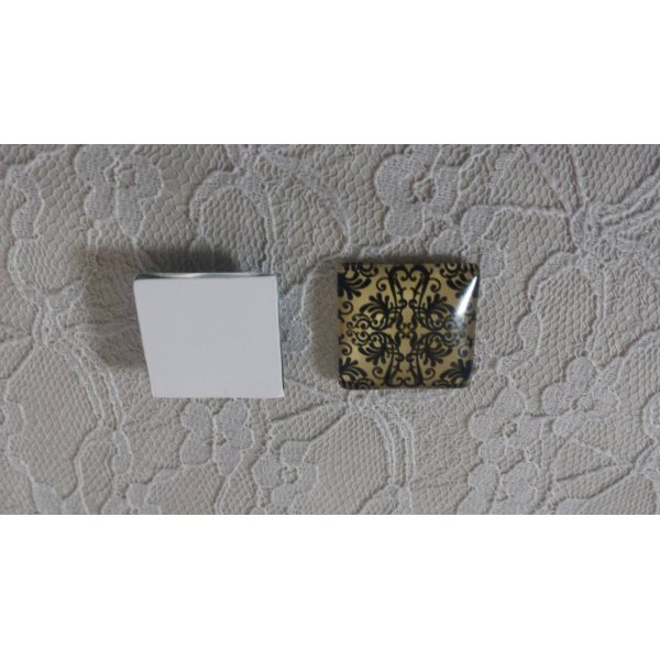 cabochon carr&eacute; en verre 25mm 031 