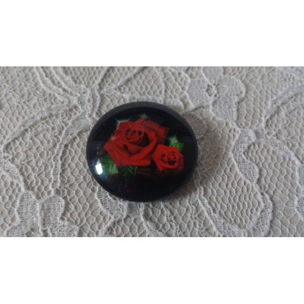 cabochon rond en verre 20mm fleur 01-001 