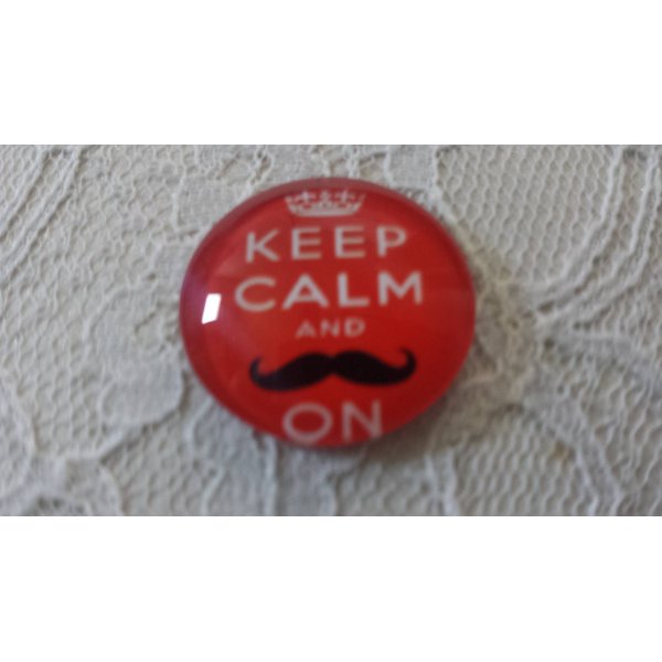 cabochon rond en verre 25mm moustache 043 