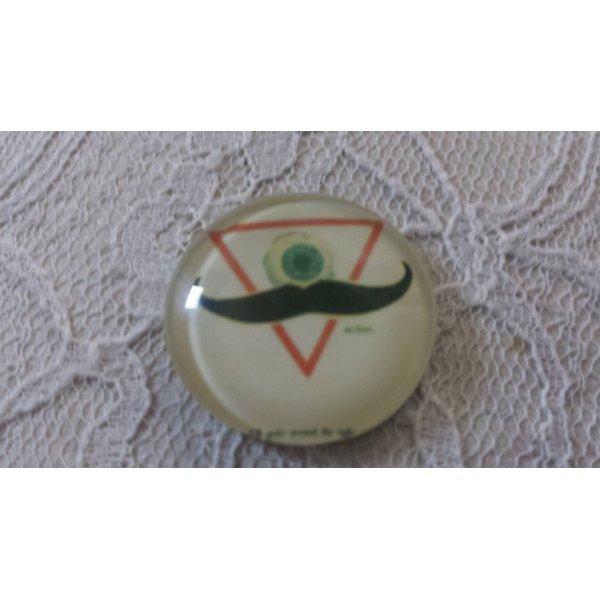 cabochon rond en verre 25mm moustache 041 