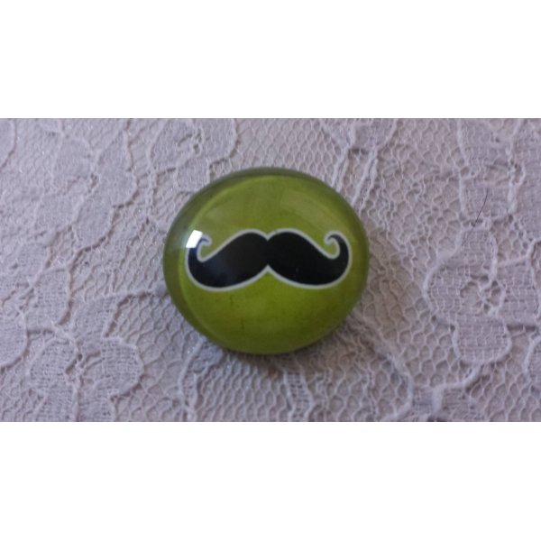 cabochon rond en verre 25mm moustache 034 
