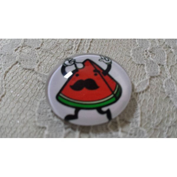 cabochon rond en verre 25mm moustache 030 