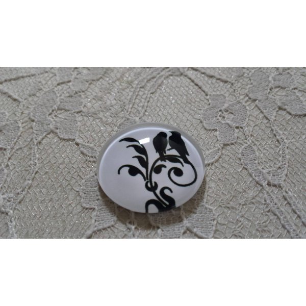 cabochon rond en verre 20mm oiseaux 022 
