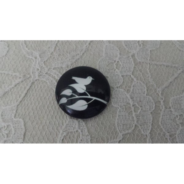 cabochon rond en verre 25mm oiseaux 013 